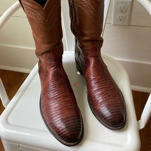 Justin Mens lizard roper boots
